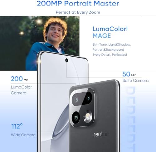 realme 16 Pro  5G Smartphone 12 512GB Grey 144Hz AMOLED Display 7000mAh Battery 80W SuperVOOC  50 200MP Camera  Qualcomm Snapdragon 7 Gen 4 Rocket LPDDR5X  IP69