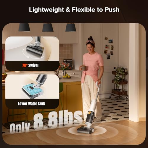 roborock F25 GT Vacuum Mop All in One  Wet Dry Vacuum Cleaner Cordless  20000Pa Floor Cleaner Machine for Tile Hardwood Wood Vinyl Floor  Edge to Edge Self Cleaning Electric Mop with 180  Lie Flat