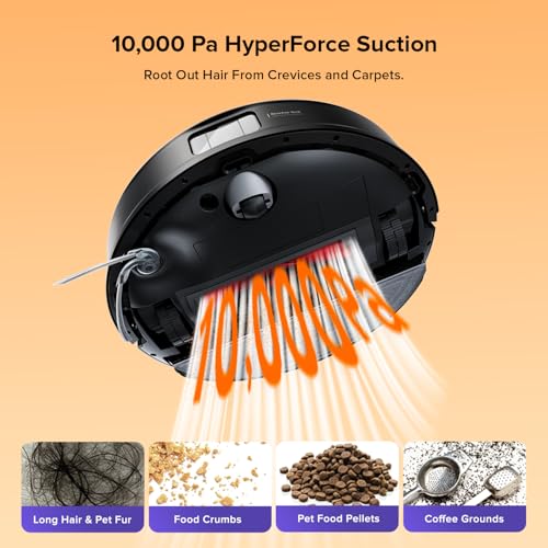 roborock Q10 S5 Robot Vacuum and Mop 10 000Pa Suction Upgraded from Q8 max 70 Days Self Emptying Obstacle Avoidance Sonic Mopping Dual Anti Tangle Design Auto Mop Lifting Ideal for Pet Hair