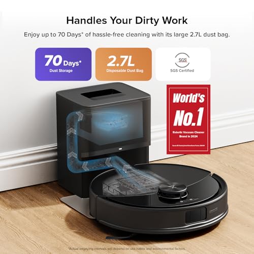 roborock Q10 S5  Robot Vacuum and Mop  10 000Pa Suction  Upgraded from Q8 max   70 Days Self Emptying  Obstacle Avoidance  Sonic Mopping  Dual Anti Tangle Design  Auto Mop Lifting  Ideal for Pet Hair