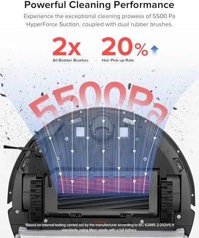 roborock Q10 S5  Robot Vacuum and Mop  10 000Pa Suction  Upgraded from Q8 max   70 Days Self Emptying  Obstacle Avoidance  Sonic Mopping  Dual Anti Tangle Design  Auto Mop Lifting  Ideal for Pet Hair