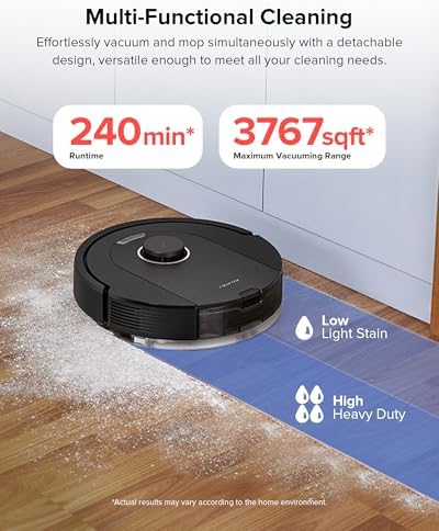 roborock Q10 S5  Robot Vacuum and Mop  10 000Pa Suction  Upgraded from Q8 max   70 Days Self Emptying  Obstacle Avoidance  Sonic Mopping  Dual Anti Tangle Design  Auto Mop Lifting  Ideal for Pet Hair