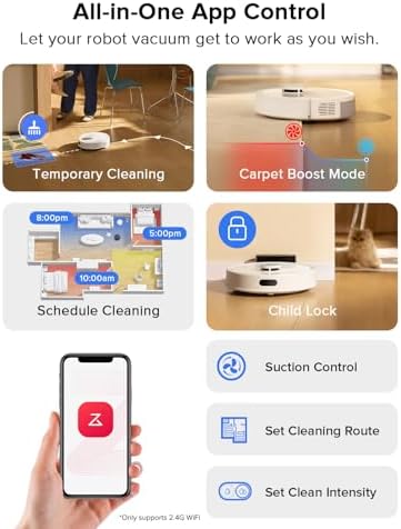 roborock Q10 S5  Robot Vacuum and Mop  10 000Pa Suction  Upgraded from Q8 max   70 Days Self Emptying  Obstacle Avoidance  Sonic Mopping  Dual Anti Tangle Design  Auto Mop Lifting  Ideal for Pet Hair