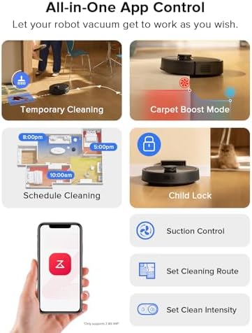 roborock Q10 S5  Robot Vacuum and Mop  10 000Pa Suction  Upgraded from Q8 max   70 Days Self Emptying  Obstacle Avoidance  Sonic Mopping  Dual Anti Tangle Design  Auto Mop Lifting  Ideal for Pet Hair