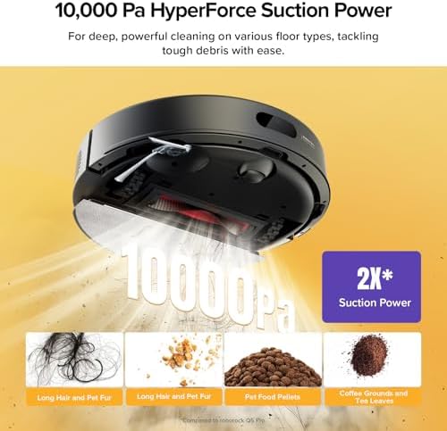 roborock Q7 M5  Robot Vacuum and Mop  Upgraded from Q5 Max   Up to 7 9 Weeks Self Empty  10000Pa Suction  Dual Anti Tangle System for Pet Hair & Carpet  PreciSense LiDAR Navigation  App Control  Black