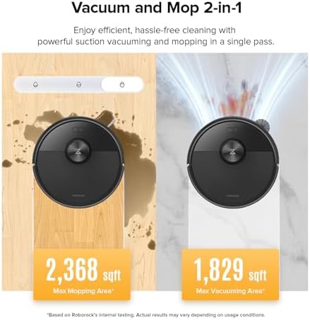 roborock Q7 M5  Robot Vacuum and Mop  Upgraded from Q5 Max   Up to 7 9 Weeks Self Empty  10000Pa Suction  Dual Anti Tangle System for Pet Hair & Carpet  PreciSense LiDAR Navigation  App Control  Black