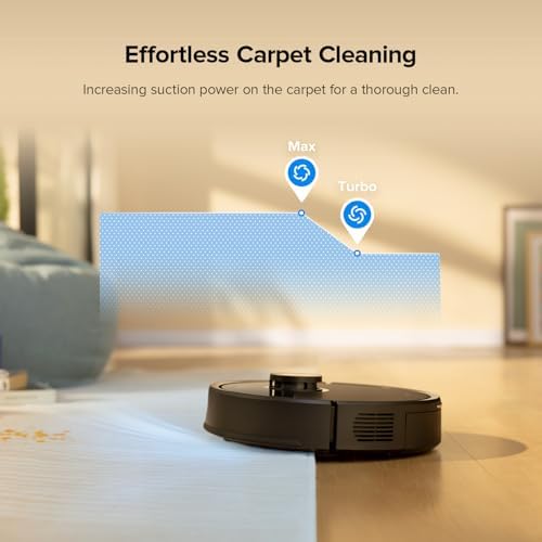 roborock Q7 M5  Robot Vacuum and Mop  Upgraded from Q5 Max   Up to 7 9 Weeks Self Empty  10000Pa Suction  Dual Anti Tangle System for Pet Hair & Carpet  PreciSense LiDAR Navigation  App Control  Black