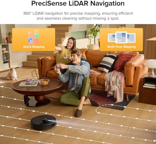 roborock Q7 M5  Robot Vacuum and Mop  Upgraded from Q5 Max   Up to 7 9 Weeks Self Empty  10000Pa Suction  Dual Anti Tangle System for Pet Hair & Carpet  PreciSense LiDAR Navigation  App Control  Black