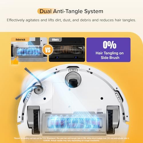 roborock Q7 M5  Robot Vacuum and Mop  Upgraded from Q5 Max   Up to 7 9 Weeks Self Empty  10000Pa Suction  Dual Anti Tangle System for Pet Hair & Carpet  PreciSense LiDAR Navigation  App Control  Black