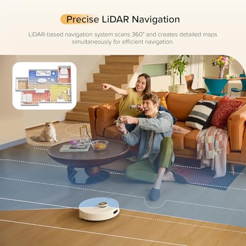 roborock Q7 M5  Robot Vacuum and Mop  Upgraded from Q5 Max   Up to 7 9 Weeks Self Empty  10000Pa Suction  Dual Anti Tangle System for Pet Hair & Carpet  PreciSense LiDAR Navigation  App Control  Black