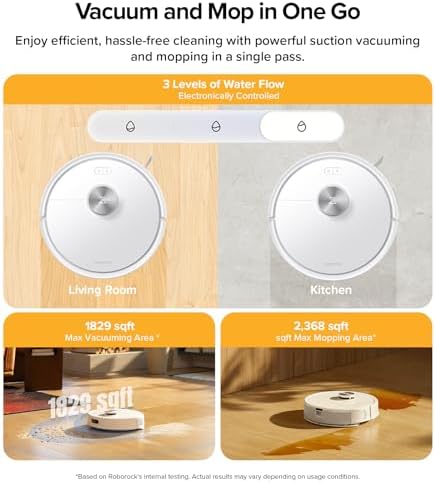 roborock Q7 M5  Robot Vacuum and Mop  Upgraded from Q5 Max   Up to 7 9 Weeks Self Empty  10000Pa Suction  Dual Anti Tangle System for Pet Hair & Carpet  PreciSense LiDAR Navigation  App Control  Black