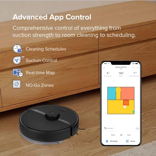 roborock Q7 M5  Robot Vacuum and Mop  Upgraded from Q5 Max   Up to 7 9 Weeks Self Empty  10000Pa Suction  Dual Anti Tangle System for Pet Hair & Carpet  PreciSense LiDAR Navigation  App Control  Black