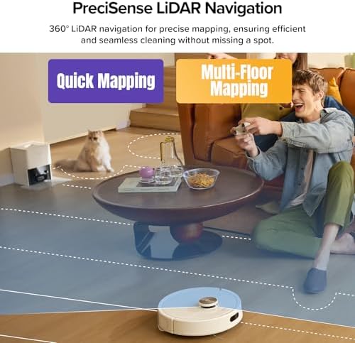 roborock Q7 M5  Robot Vacuum and Mop  Upgraded from Q5 Max   Up to 7 9 Weeks Self Empty  10000Pa Suction  Dual Anti Tangle System for Pet Hair & Carpet  PreciSense LiDAR Navigation  App Control  White