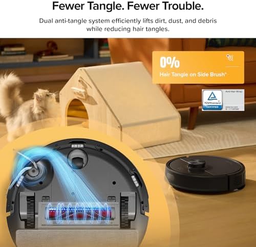 roborock Q7 M5  Robot Vacuum and Mop  Upgraded from Q5 Max   Up to 7 9 Weeks Self Empty  10000Pa Suction  Dual Anti Tangle System for Pet Hair & Carpet  PreciSense LiDAR Navigation  App Control  White