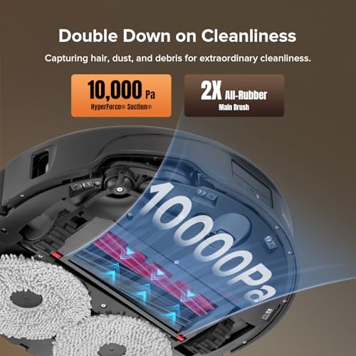 roborock Qrevo Master Robot Vacuum and Mop Combo  10 000Pa Suction  FlexiArm Design Side Brush & Mop  Self Emptying&Refilling  Dock Self Cleaning  Black  Renewed 
