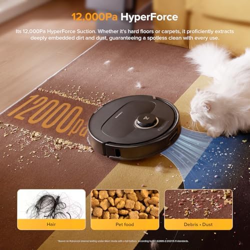 roborock Qrevo S5V Robot Vacuum and Mop  FlexiArm Edge Mopping  12 000Pa Suction  Dual Zero Tangle System  Smart Obstacle Avoidance  10mm Mop Lifting  Auto Mop Washing&Drying  Self Emptying&Refilling