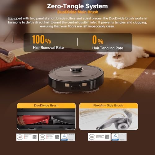 roborock Qrevo S5V Robot Vacuum and Mop  FlexiArm Edge Mopping  12 000Pa Suction  Dual Zero Tangle System  Smart Obstacle Avoidance  10mm Mop Lifting  Auto Mop Washing&Drying  Self Emptying&Refilling