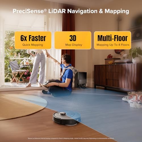 roborock Qrevo S5V Robot Vacuum and Mop  FlexiArm Edge Mopping  12 000Pa Suction  Dual Zero Tangle System  Smart Obstacle Avoidance  10mm Mop Lifting  Auto Mop Washing&Drying  Self Emptying&Refilling