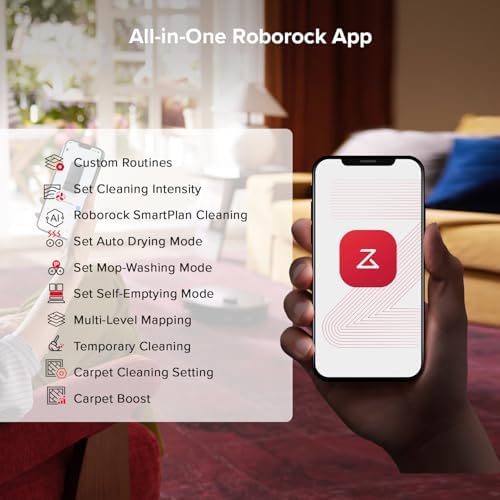 roborock Qrevo S5V Robot Vacuum and Mop  FlexiArm Edge Mopping  12 000Pa Suction  Dual Zero Tangle System  Smart Obstacle Avoidance  10mm Mop Lifting  Auto Mop Washing&Drying  Self Emptying&Refilling