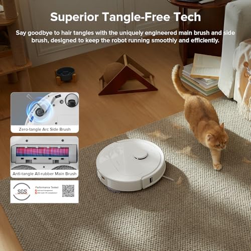 roborock Qrevo Series Robot Vacuum and Mop  8000Pa Suction  Upgraded from Qrevo S  Anti Tangle Brushes  Smart Obstacle Avoidance  Auto Mop Washing  All in One Dock  200RPM Spinning Mops  Black QV 35A 