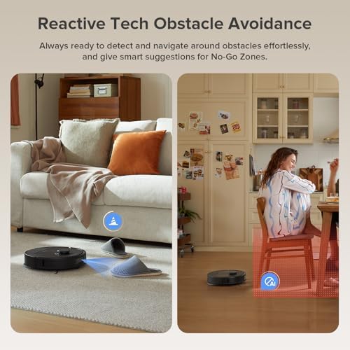 roborock Qrevo Series Robot Vacuum and Mop  8000Pa Suction  Upgraded from Qrevo S  Anti Tangle Brushes  Smart Obstacle Avoidance  Auto Mop Washing  All in One Dock  200RPM Spinning Mops  Black QV 35A 