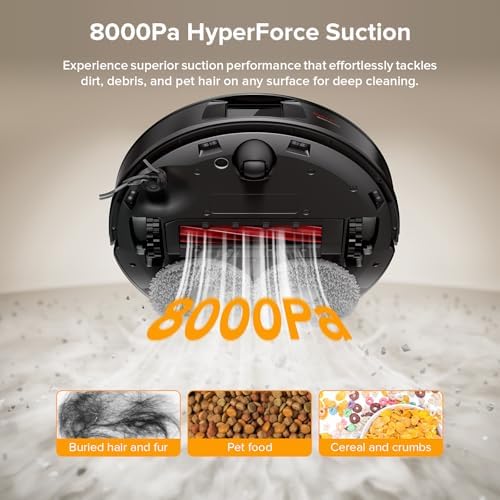 roborock Qrevo Series Robot Vacuum and Mop  8000Pa Suction  Upgraded from Qrevo S  Anti Tangle Brush  Smart Obstacle Avoidance  Auto Mop Washing  All in One Dock  200RPM Spinning Mops  White QV 35A 