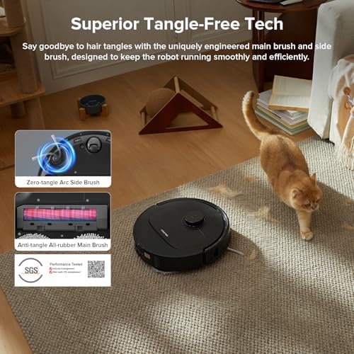 roborock Qrevo Series Robot Vacuum and Mop  8000Pa Suction  Upgraded from Qrevo S  Anti Tangle Brush  Smart Obstacle Avoidance  Auto Mop Washing  All in One Dock  200RPM Spinning Mops  White QV 35A 