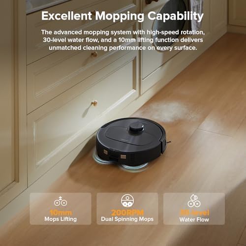 roborock Qrevo Series Robot Vacuum and Mop  8000Pa Suction  Upgraded from Qrevo S  Anti Tangle Brush  Smart Obstacle Avoidance  Auto Mop Washing  All in One Dock  200RPM Spinning Mops  White QV 35A 