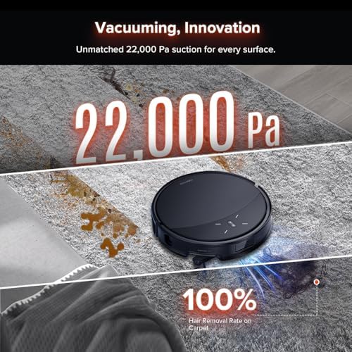 roborock Saros 10R Robot Vacuum and Mop  22 000 Pa Suction  Zero Tangling  3 14   Ultra Slim  FlexiArm Riser Technology for Carpet & Floor  Corner & Edge Cleaning  Self Emptying  Hot Air Drying  Black