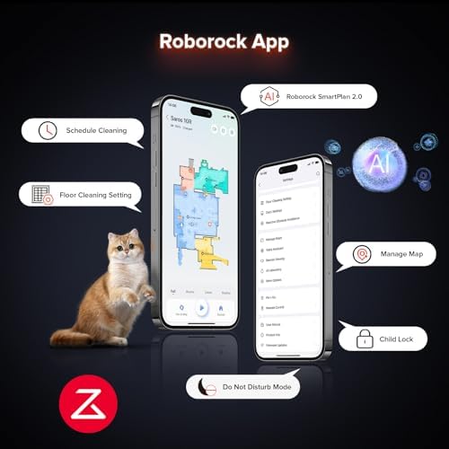 roborock Saros 10R Robot Vacuum and Mop  22 000 Pa Suction  Zero Tangling  3 14   Ultra Slim  FlexiArm Riser Technology for Carpet & Floor  Corner & Edge Cleaning  Self Emptying  Hot Air Drying  Black