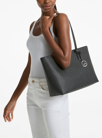 sheila large signature logo tote bag