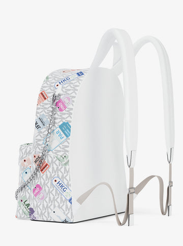 slater medium printed signature logo backpack