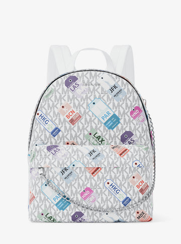 slater medium printed signature logo backpack