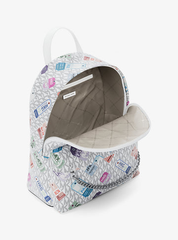 slater medium printed signature logo backpack