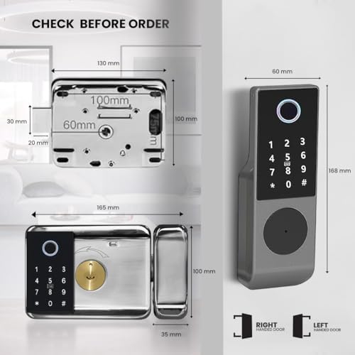 smart latch double gate lock  electronic gate latch for outdoor fence  waterproof keyless smart rim lock  electric double sided keypad locks  Fingerprint  Passcode  Key  IC Card  Tuya App