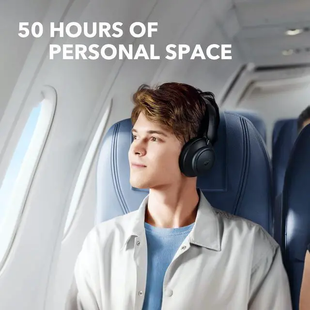 soundcore by Anker Space Q45 Adaptive Noise Cancelling Headphones  Reduce Noise by Up to 98   Ultra Long 50H Playtime  App Control  Hi Res Sound with Details  Bluetooth 5 3  Ideal for Traveling