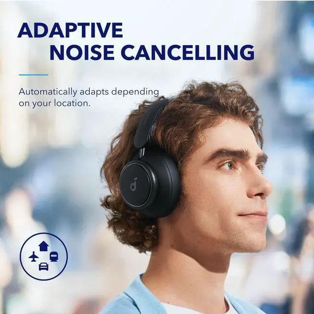 soundcore by Anker Space Q45 Adaptive Noise Cancelling Headphones  Reduce Noise by Up to 98   Ultra Long 50H Playtime  App Control  Hi Res Sound with Details  Bluetooth 5 3  Ideal for Traveling