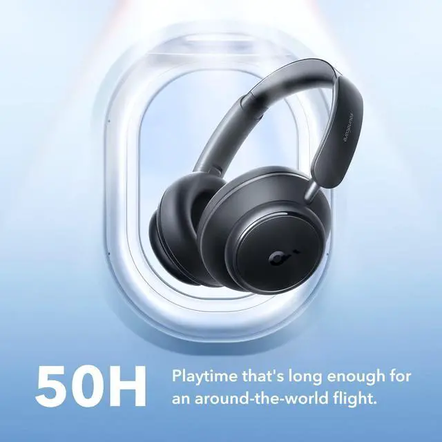 soundcore by Anker Space Q45 Adaptive Noise Cancelling Headphones  Reduce Noise by Up to 98   Ultra Long 50H Playtime  App Control  Hi Res Sound with Details  Bluetooth 5 3  Ideal for Traveling