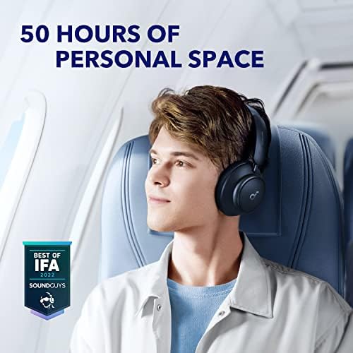 soundcore by Anker Space Q45 Adaptive Active Noise Cancelling Headphones  Reduce Noise by Up to 98   50H Playtime  App Control  LDAC Hi Res Wireless Audio  Comfortable Fit  Clear Calls  Bluetooth 5 3