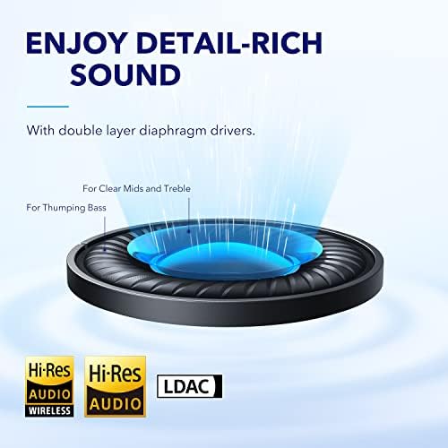 soundcore by Anker Space Q45 Adaptive Active Noise Cancelling Headphones  Reduce Noise by Up to 98   50H Playtime  App Control  LDAC Hi Res Wireless Audio  Comfortable Fit  Clear Calls  Bluetooth 5 3