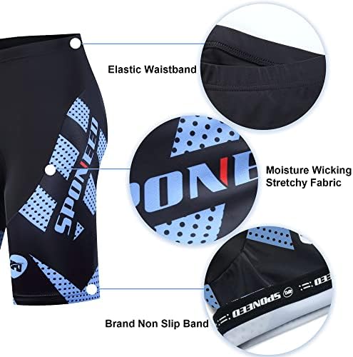 sponeed Mens Cycling Shorts Padded Bicycle Riding Pants Bike Biking Clothes Cycle Wear Tights
