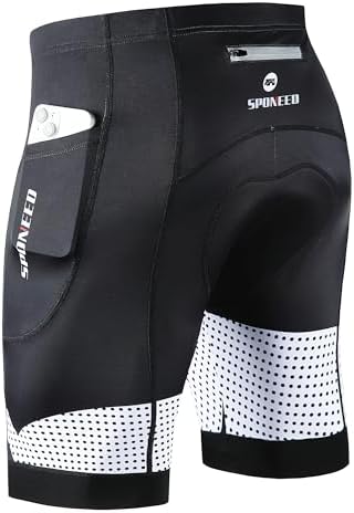 sponeed Mens Cycling Shorts Padded Bicycle Riding Pants Bike Biking Clothes Cycle Wear Tights