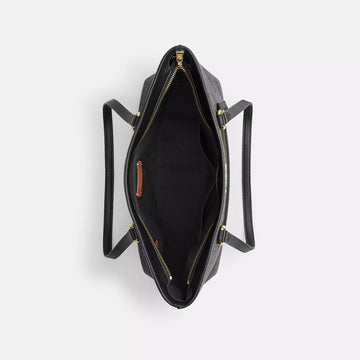 station tote bag in signature leather