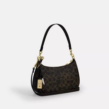 teri shoulder bag in loved signature canvas with charms