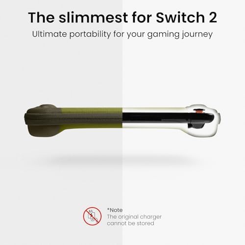 tomtoc Slim Carrying Case for Nintendo Switch 2 Model 2025  Odorless Felt Protective Hard Shell with 12 Game Card Slots  Portable Travel Storage Case with Original Patent and Military Grade Protection