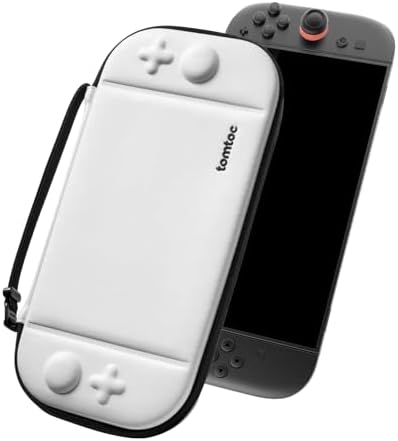 tomtoc Slim Carrying Case for Nintendo Switch 2 Model 2025  Odorless Felt Protective Hard Shell with 12 Game Card Slots  Portable Travel Storage Case with Original Patent and Military Grade Protection