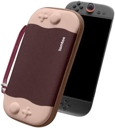 tomtoc Slim Carrying Case for Nintendo Switch 2 Model 2025  Odorless Felt Protective Hard Shell with 12 Game Card Slots  Portable Travel Storage Case with Original Patent and Military Grade Protection