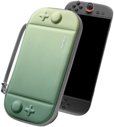 tomtoc Slim Carrying Case for Nintendo Switch 2 Model 2025  Odorless Felt Protective Hard Shell with 12 Game Card Slots  Portable Travel Storage Case with Original Patent and Military Grade Protection