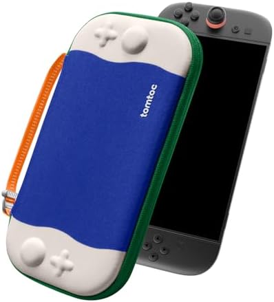 tomtoc Slim Carrying Case for Nintendo Switch 2 Model 2025  Odorless Felt Protective Hard Shell with 12 Game Card Slots  Portable Travel Storage Case with Original Patent and Military Grade Protection