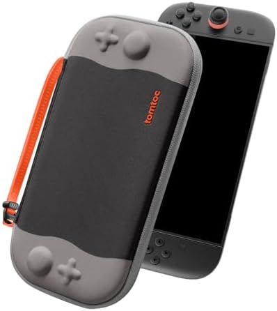 tomtoc Slim Carrying Case for Nintendo Switch 2 Model 2025  Odorless Felt Protective Hard Shell with 12 Game Card Slots  Portable Travel Storage Case with Original Patent and Military Grade Protection